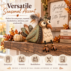 Rustic Owl Shelf Sitter Decor with Dangling Legs