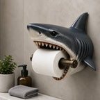 Ocean Guardian Toilet Paper Holder with Turtle/Shark/Octopus Design, Resin Wall Mount Bathroom Decor