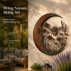 🌙 Enchanted Moon Garden Wall Art – Vintage Nature Inspired Metal Wall Decor