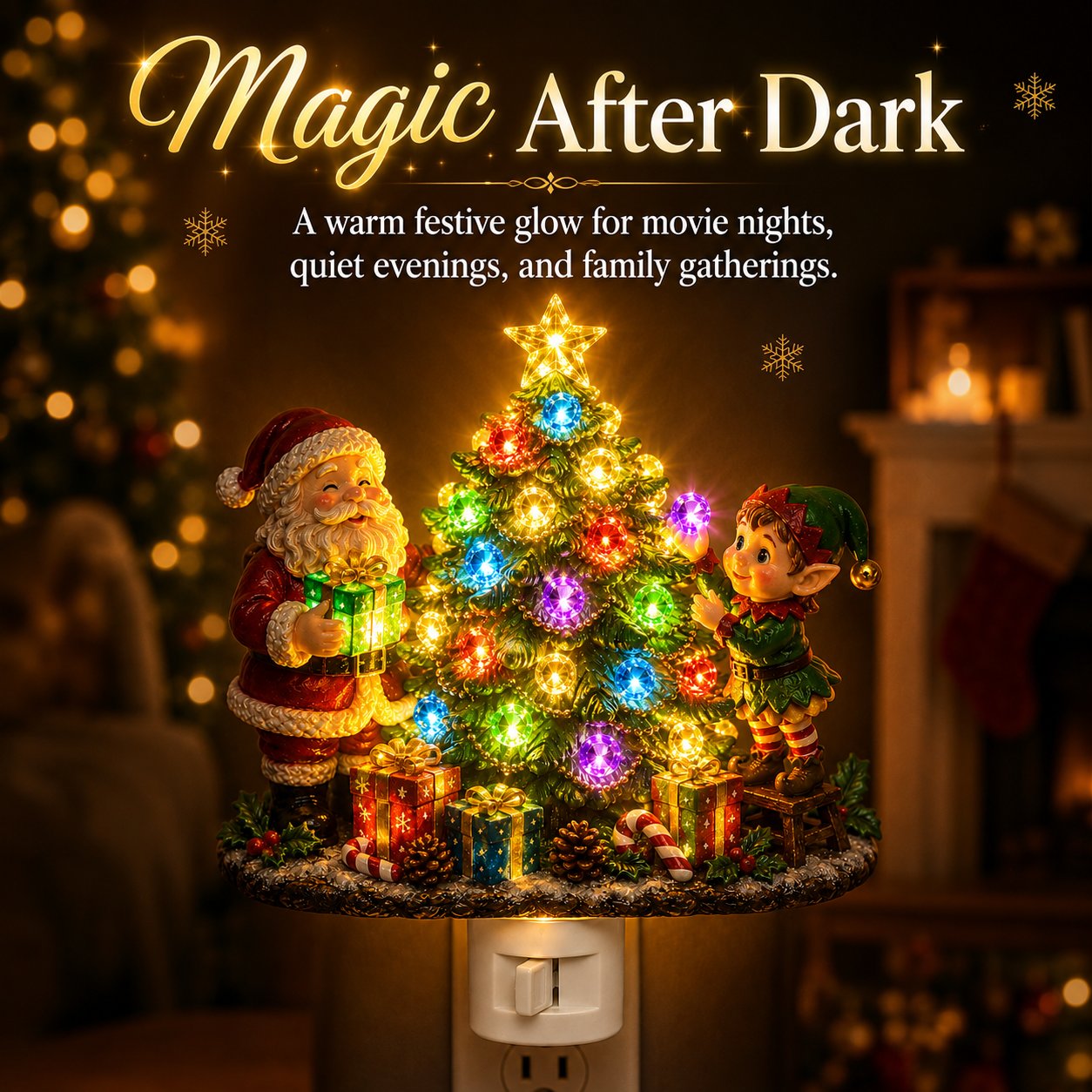🎄 Jeweled Christmas Tree Plug-In Night Light