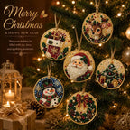 🎄💎DIY Christmas Diamond Painting Ornament Kit – Sparkly 5D Gem Tree Decor for Family Craft Night