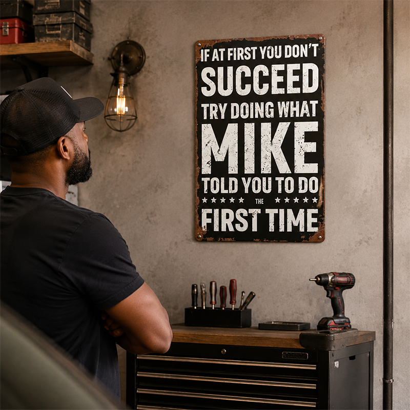 Funny "If At First You Don't Succeed" Vintage Wall Sign