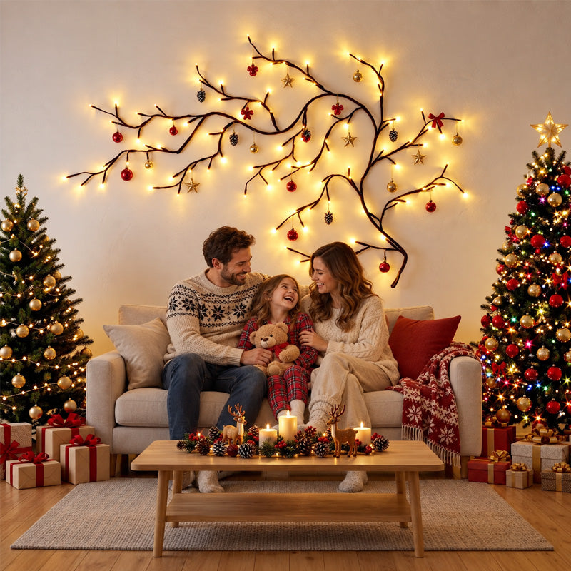 Enchanted Willow Vine Christmas Lights – 8 Lighting Modes & Warm White Glow