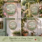 ✨ Handmade Angel Dance Round Metal Sign, Vintage Cottage Garden Wall Decor Gift