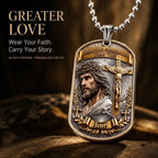 ✝️ “Greater Love” 3D Jesus Dog Tag Necklace – A Meaningful Symbol Of Faith & Love❤️