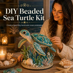🌊 Ocean Sparkle Animal Craft Kit | Create a Dimensional Underwater Centerpiece with Colorful Beads, Pearls & Coastal Details 🐚✨