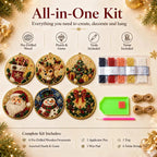 🎄💎DIY Christmas Diamond Painting Ornament Kit – Sparkly 5D Gem Tree Decor for Family Craft Night