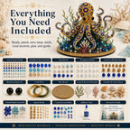 🌊 Ocean Sparkle Animal Craft Kit | Create a Dimensional Underwater Centerpiece with Colorful Beads, Pearls & Coastal Details 🐚✨