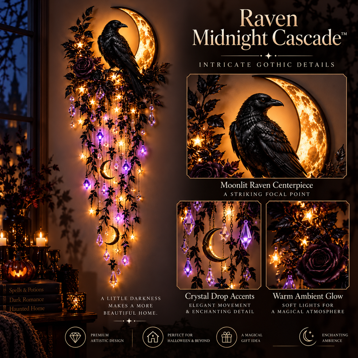 ✨ Halloween Magic Cascade Wall Light — A Little Spooky Magic Right on Your Wall