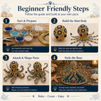 🌊 Ocean Sparkle Animal Craft Kit | Create a Dimensional Underwater Centerpiece with Colorful Beads, Pearls & Coastal Details 🐚✨