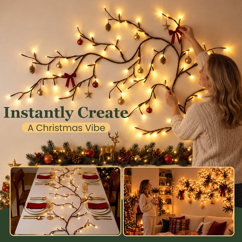 Enchanted Willow Vine Christmas Lights – 8 Lighting Modes & Warm White Glow