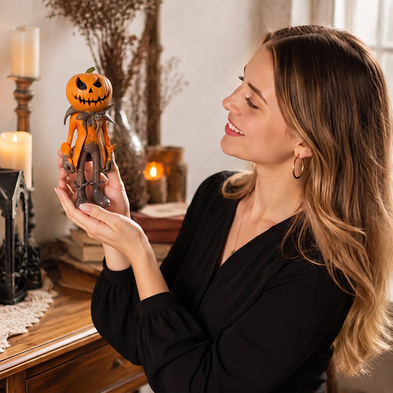 🎃 Halloween Pumpkin Head Figurine Decoration