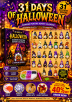 🔥LAST DAY 50% OFF - 🎃✨ 31 Days of Gnome Surprises Halloween Diamond Painting Advent Calendar