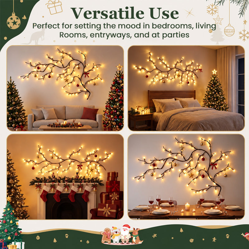 Enchanted Willow Vine Christmas Lights – 8 Lighting Modes & Warm White Glow