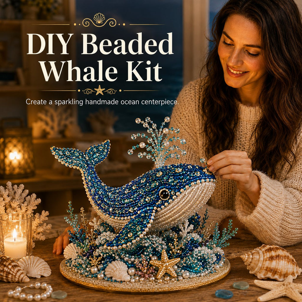 🌊 Ocean Sparkle Animal Craft Kit | Create a Dimensional Underwater Centerpiece with Colorful Beads, Pearls & Coastal Details 🐚✨