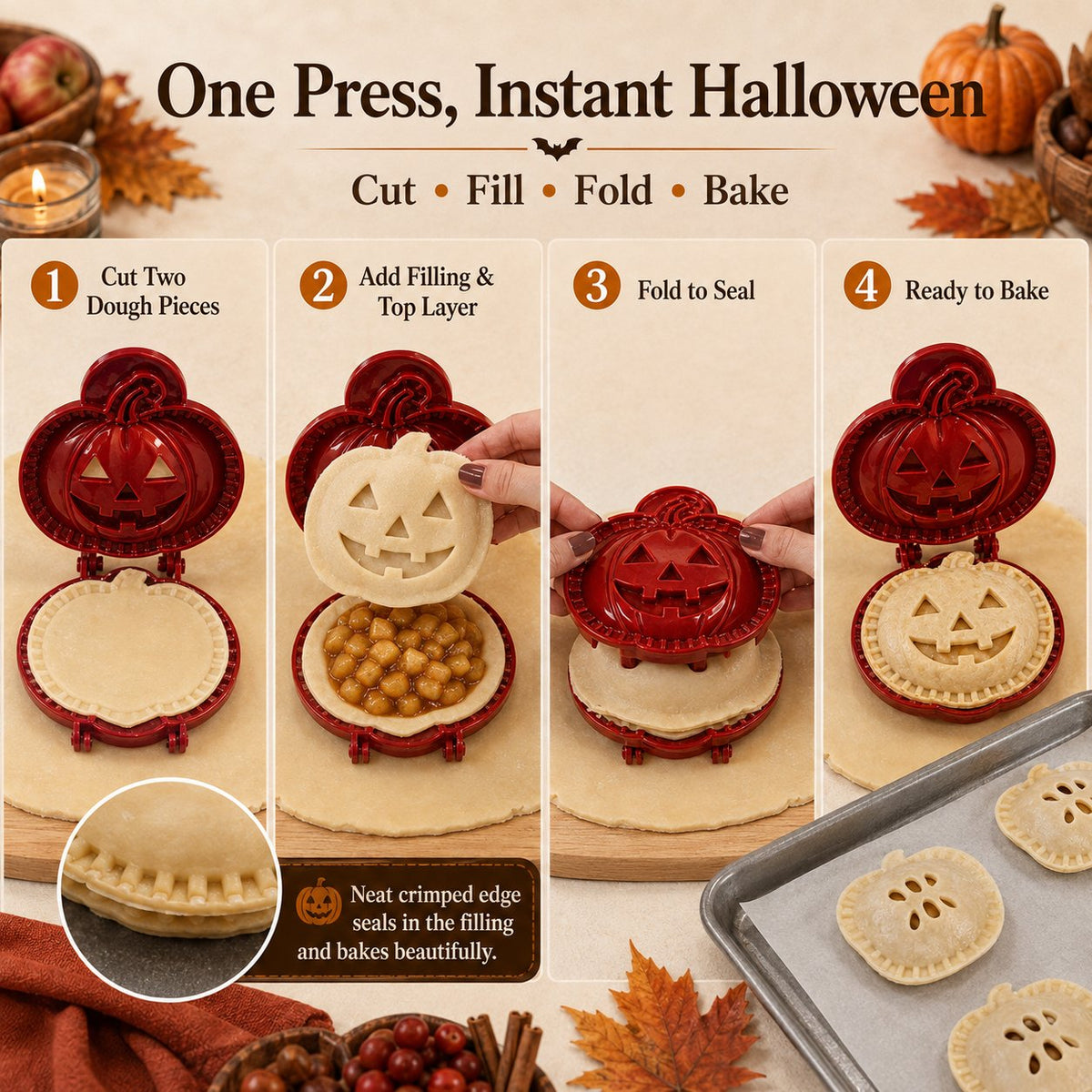 🎃 Halloween Mini Pie Mold 🥧