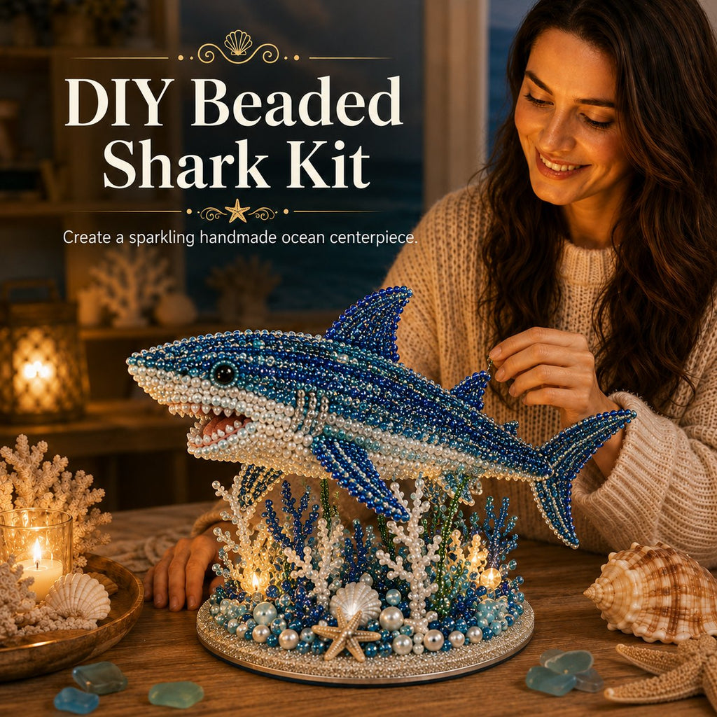 🌊 Ocean Sparkle Animal Craft Kit | Create a Dimensional Underwater Centerpiece with Colorful Beads, Pearls & Coastal Details 🐚✨