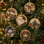 🎄💎DIY Christmas Diamond Painting Ornament Kit – Sparkly 5D Gem Tree Decor for Family Craft Night