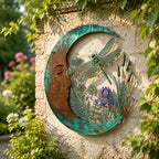 🌙 Enchanted Moon Garden Wall Art – Vintage Nature Inspired Metal Wall Decor
