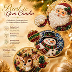 🎄💎DIY Christmas Diamond Painting Ornament Kit – Sparkly 5D Gem Tree Decor for Family Craft Night