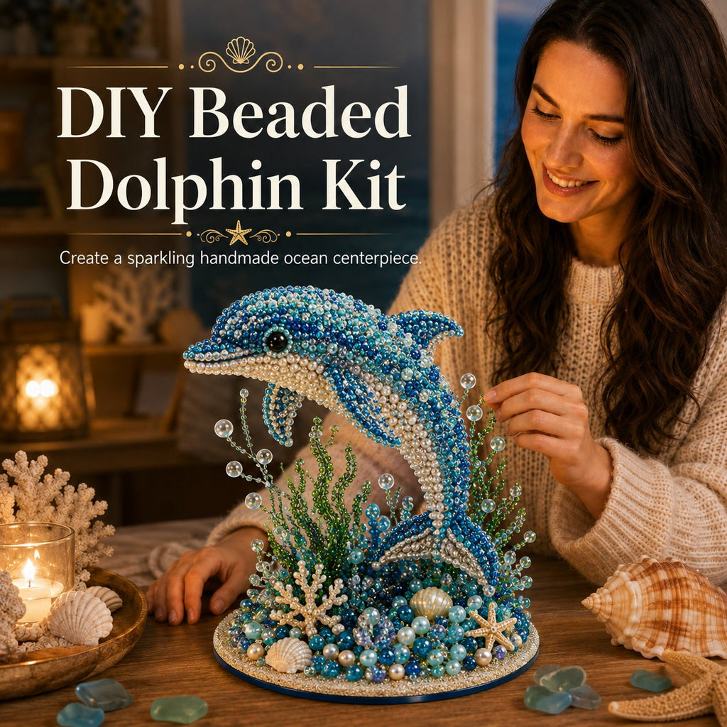 🌊 Ocean Sparkle Animal Craft Kit | Create a Dimensional Underwater Centerpiece with Colorful Beads, Pearls & Coastal Details 🐚✨