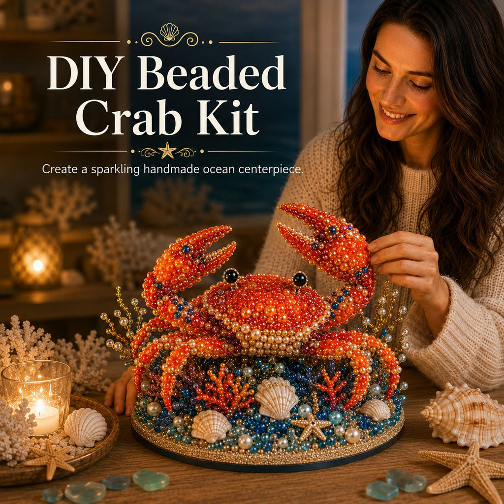 🌊 Ocean Sparkle Animal Craft Kit | Create a Dimensional Underwater Centerpiece with Colorful Beads, Pearls & Coastal Details 🐚✨