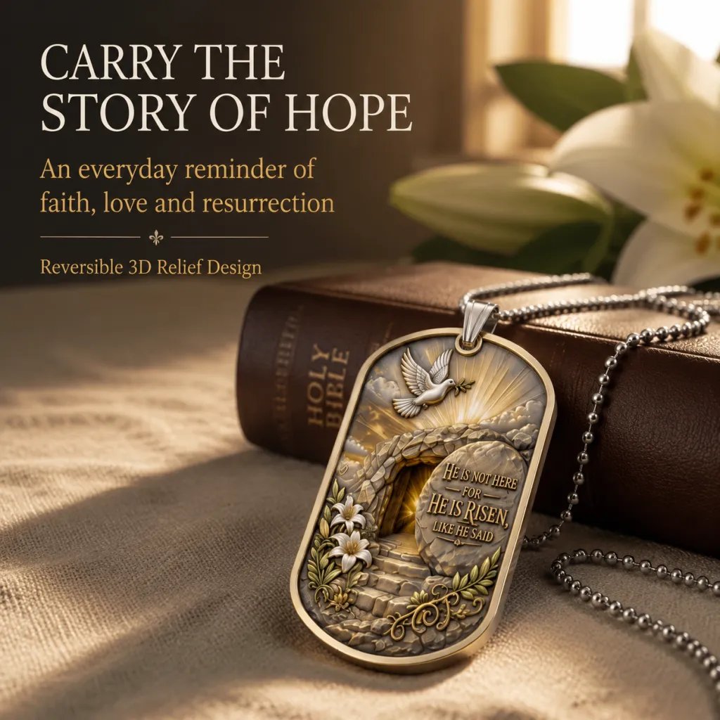 ✝️ “Greater Love” 3D Jesus Dog Tag Necklace – A Meaningful Symbol Of Faith & Love❤️