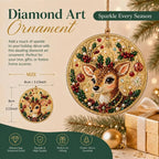 🎄💎DIY Christmas Diamond Painting Ornament Kit – Sparkly 5D Gem Tree Decor for Family Craft Night