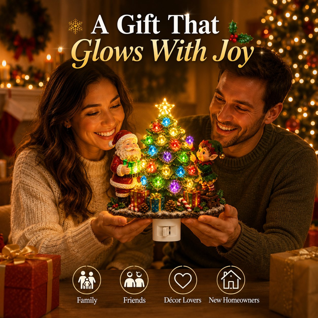 🎄 Jeweled Christmas Tree Plug-In Night Light