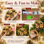 🎄💎DIY Christmas Diamond Painting Ornament Kit – Sparkly 5D Gem Tree Decor for Family Craft Night
